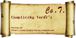 Csapliczky Teréz névjegykártya